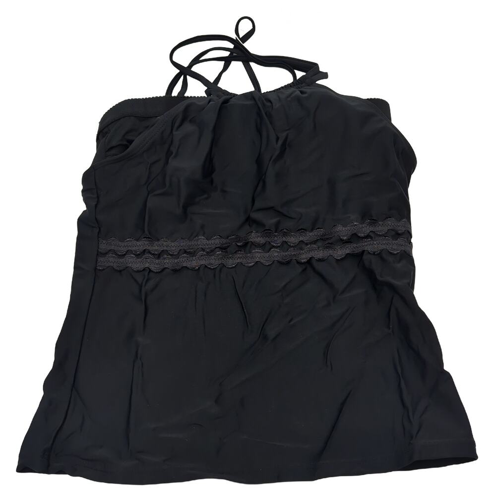 beachsissi M Black Tankini Swim Top, New With Tags